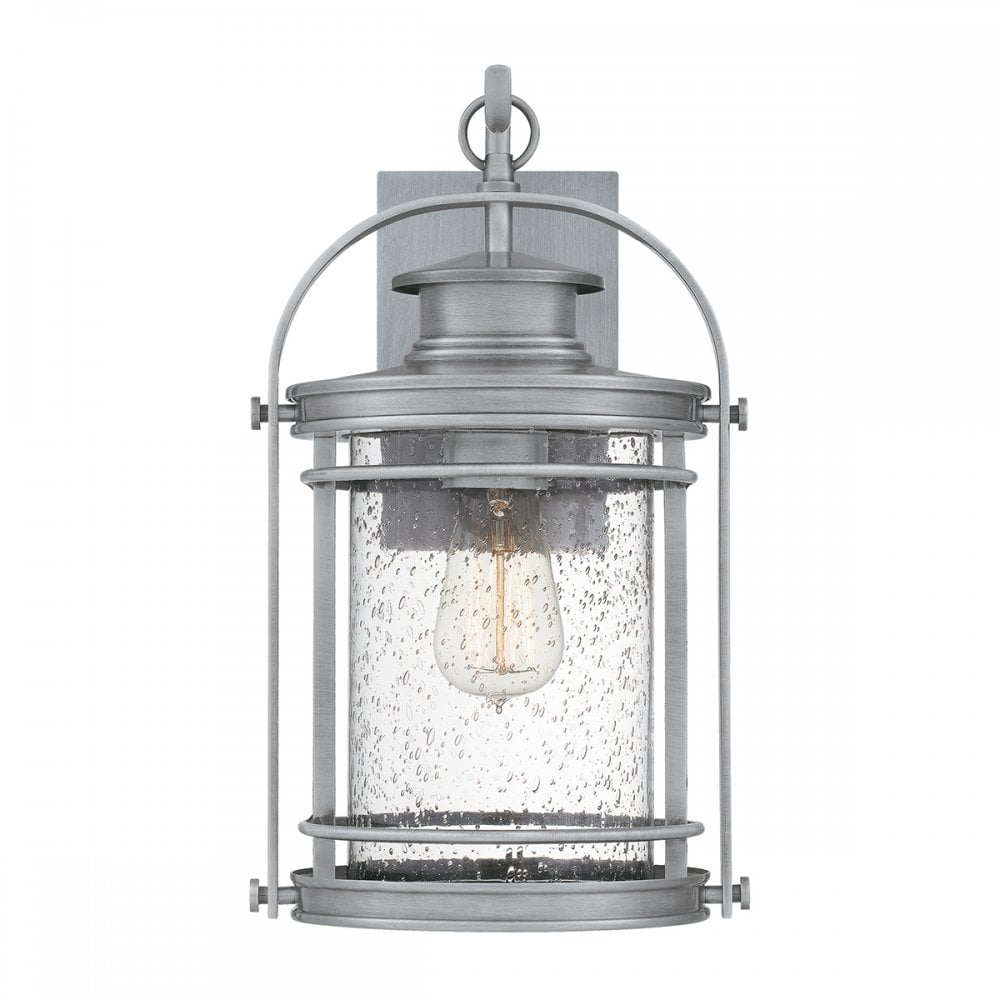 Booker Exterior Medium Wall Lantern In Industrial Aluminium Finish QN-BOOKER-M-IA