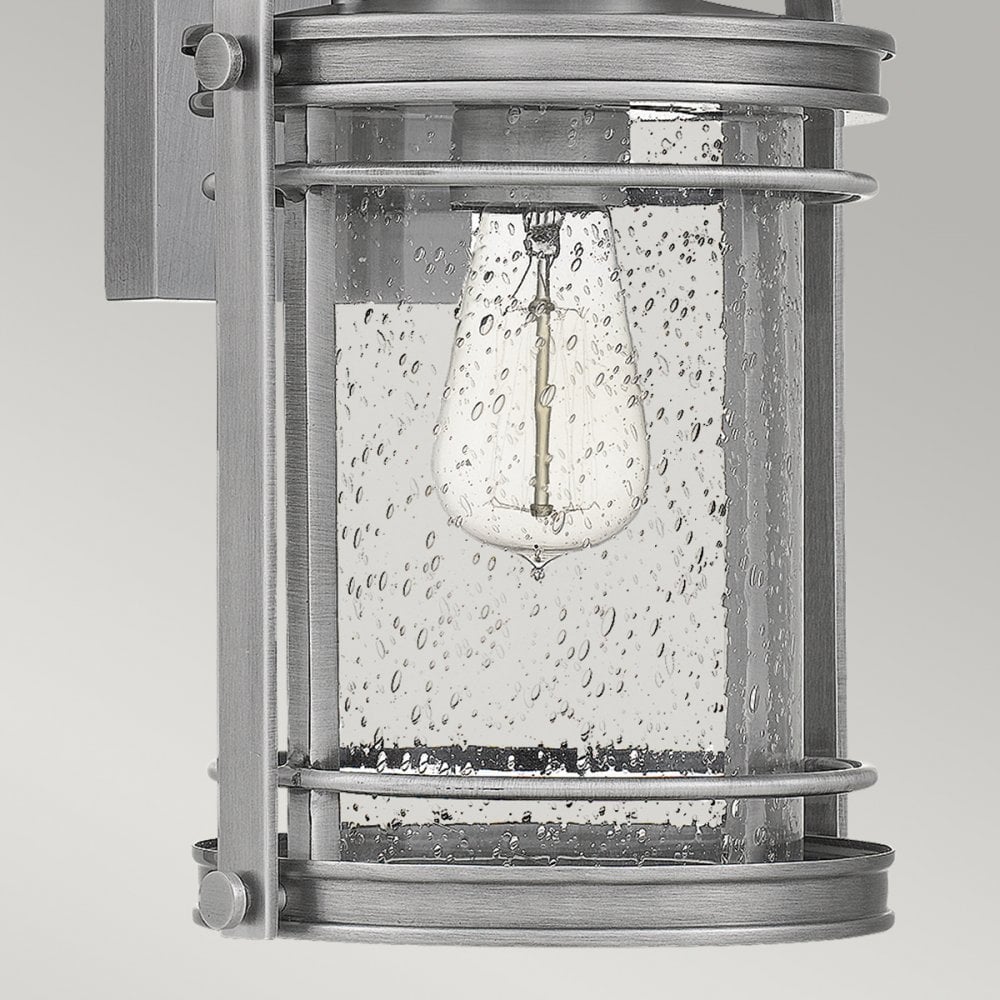 Booker Exterior Medium Wall Lantern In Industrial Aluminium Finish QN-BOOKER-M-IA