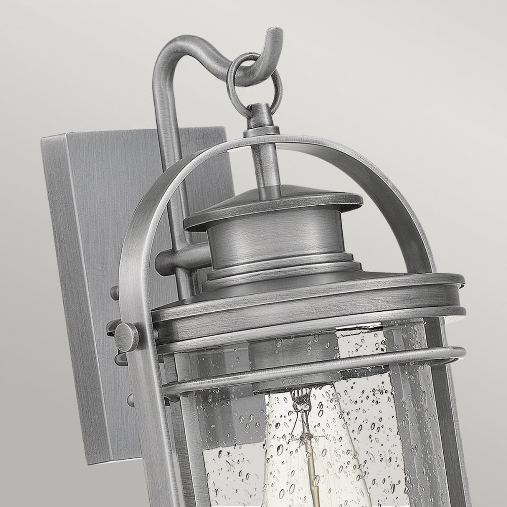 Booker Exterior Medium Wall Lantern In Industrial Aluminium Finish QN-BOOKER-M-IA