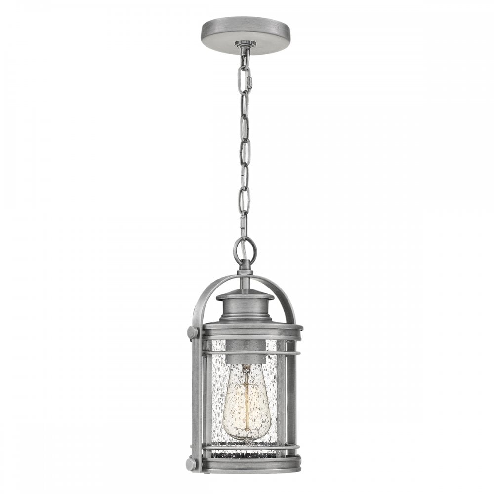 Booker Exterior Chain Lantern In Industrial Aluminium Finish QN-BOOKER8-S-IA