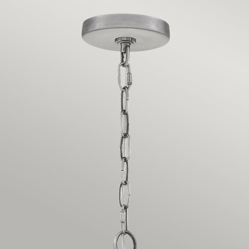 Booker Exterior Chain Lantern In Industrial Aluminium Finish QN-BOOKER8-S-IA