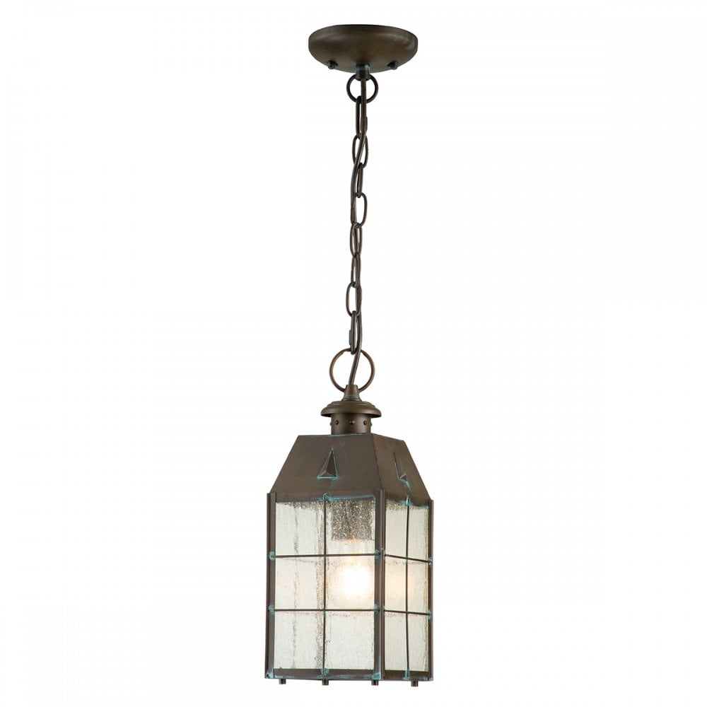 Nantucket Exterior Medium Chain Lantern In Aged Brass Finish QN-NANTUCKET8-M-AS