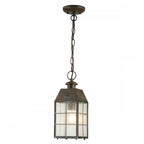 Nantucket Exterior Medium Chain Lantern In Aged Brass Finish QN-NANTUCKET8-M-AS