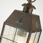 Nantucket Exterior Medium Chain Lantern In Aged Brass Finish QN-NANTUCKET8-M-AS