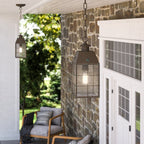 Nantucket Exterior Medium Chain Lantern In Aged Brass Finish QN-NANTUCKET8-M-AS