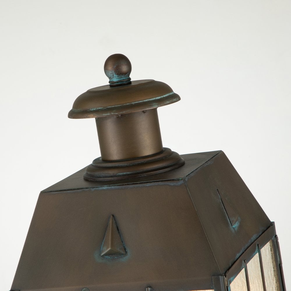 Nantucket 3 Light Large Pedestal Lantern In Aged Brass QN-NANTUCKET3-L-AS