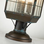 Nantucket 3 Light Large Pedestal Lantern In Aged Brass QN-NANTUCKET3-L-AS