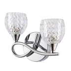 BOYER-2WBCH 2 Light Polished Chrome Zig Zag Glass Wall Light