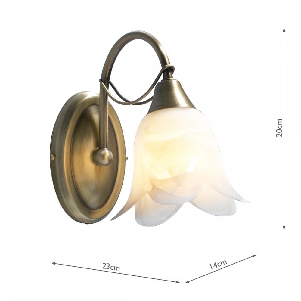 DOU0775 Doublet Antique Brass 1 Light Wall Bracket