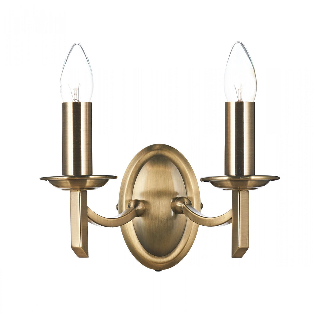 Ambassador 2 Light Antique Brass Wall Light AMB0975