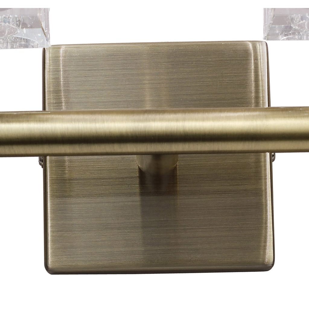 M2364AB Cuadrax 2 Light Antique Brass Wall Lamp