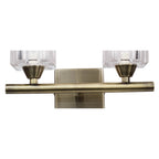 M2364AB Cuadrax 2 Light Antique Brass Wall Lamp