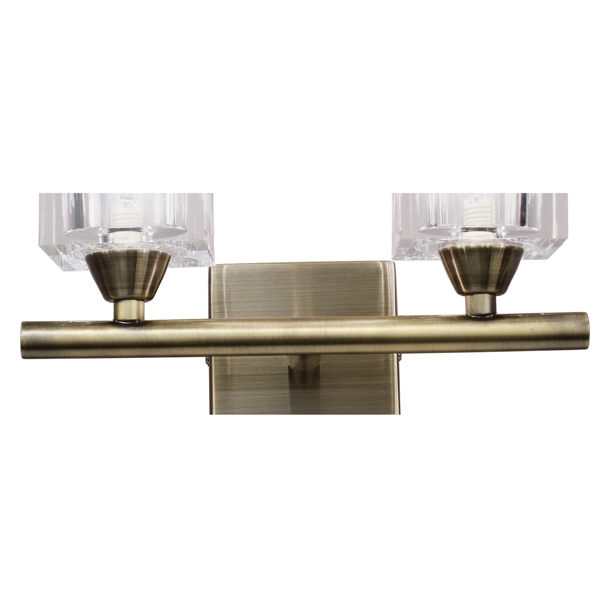 M2364AB Cuadrax 2 Light Antique Brass Wall Lamp