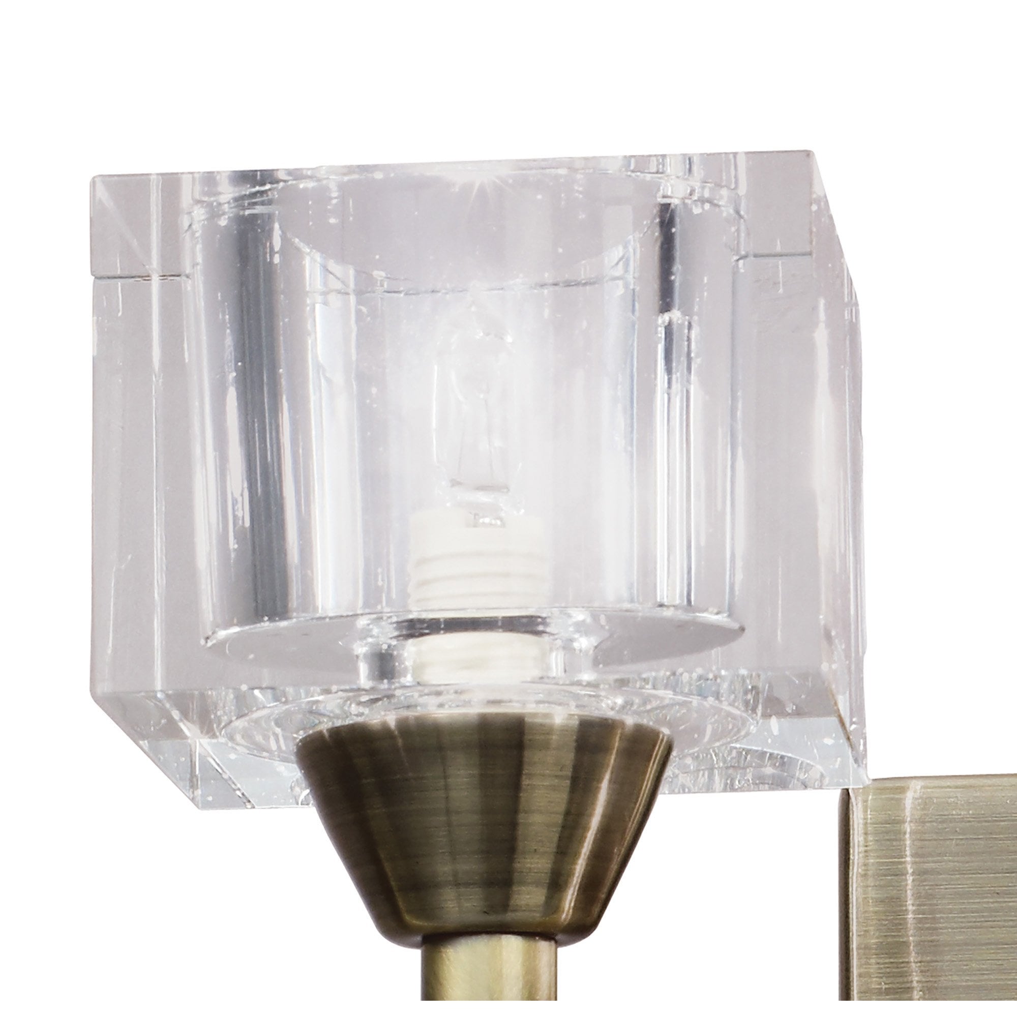 M2364AB Cuadrax 2 Light Antique Brass Wall Lamp