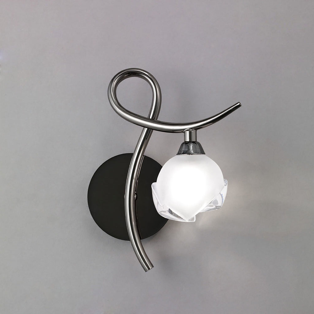 M0818BC/R Fragma 1 Light Black Chrome Wall Lamp