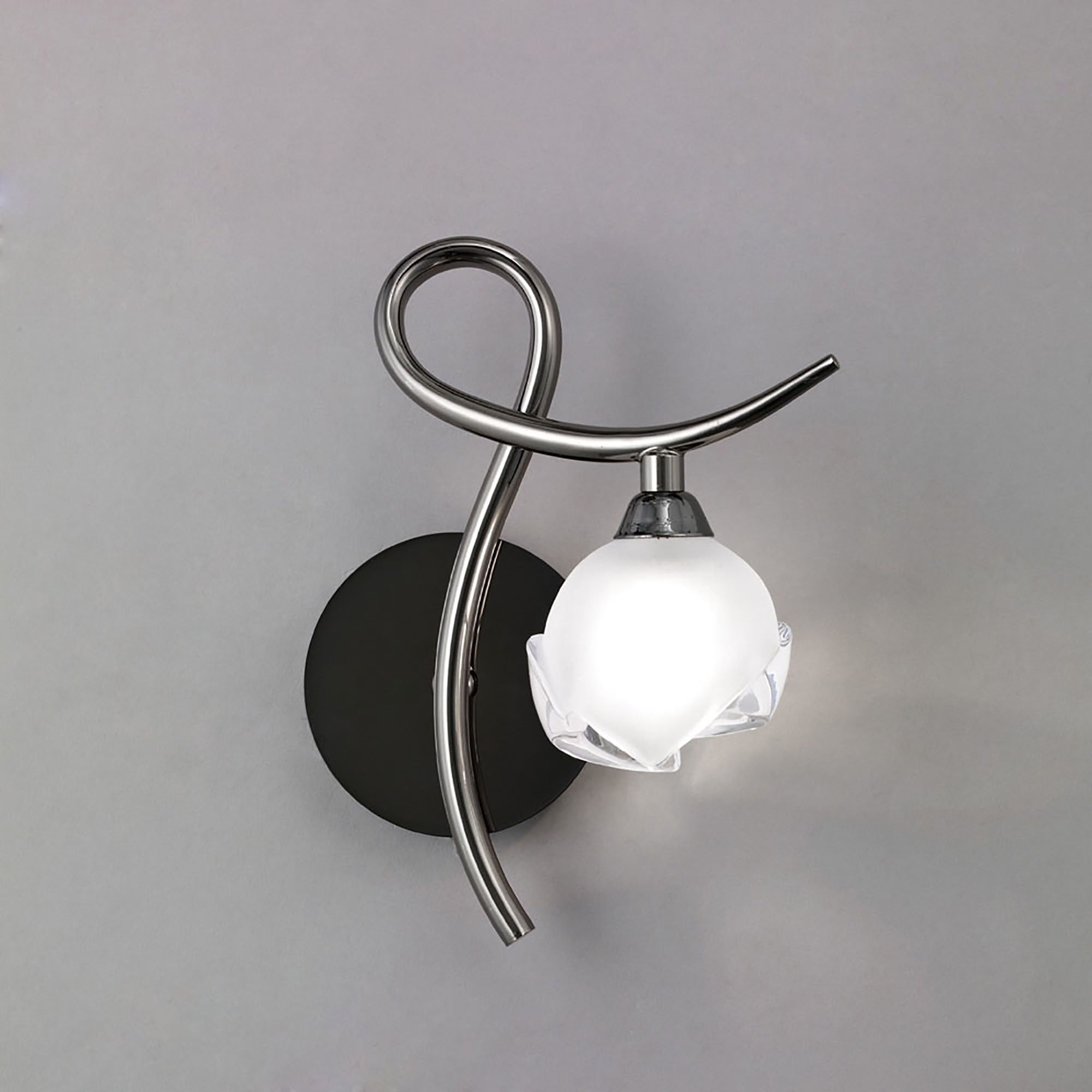 M0818BC/R Fragma 1 Light Black Chrome Wall Lamp