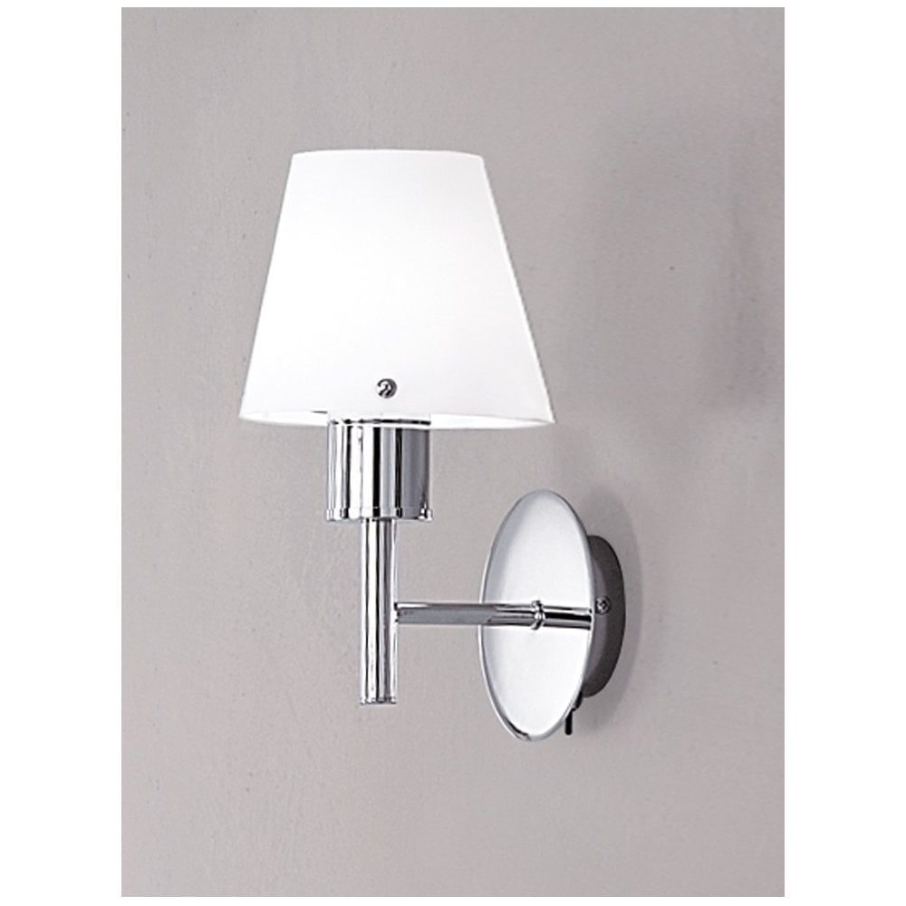 Single Wall Light In Chrome Finish With Opal Glass Shade F2126/1/991