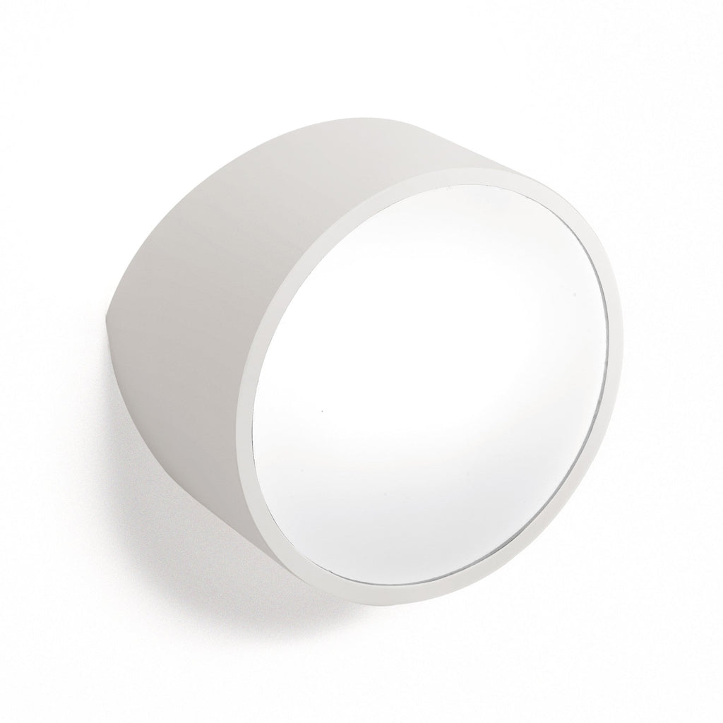 Mini Modern Round Outdoor Wall Light In Matt White IP44 M5480
