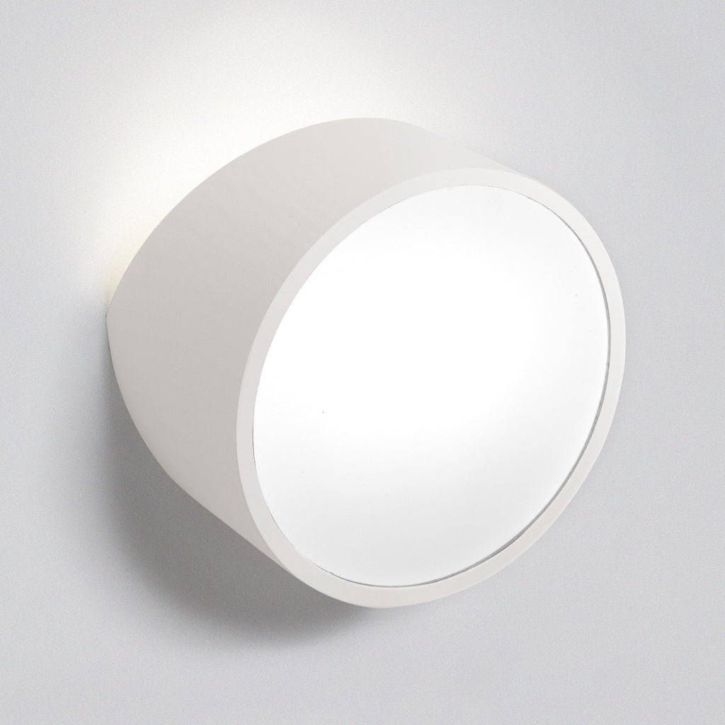 Mini Modern Round Outdoor Wall Light In Matt White IP44 M5480