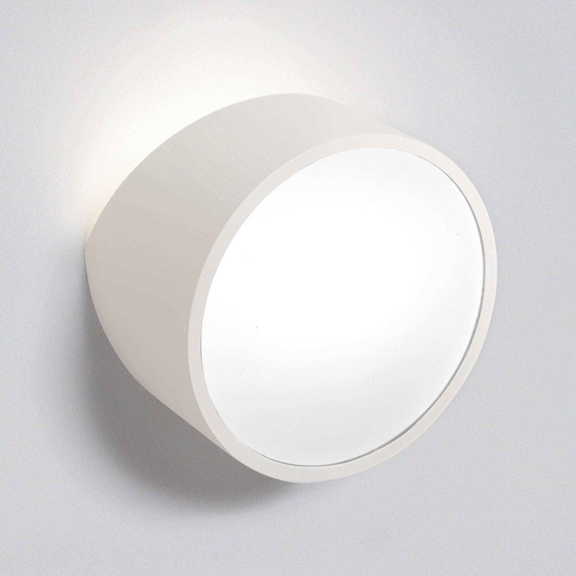 Mini Modern Round Outdoor Wall Light In Matt White IP44 M5480
