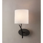 M1154/S Eve 1 Lt Anthracite Switched Wall Lamp With Ivory Shade