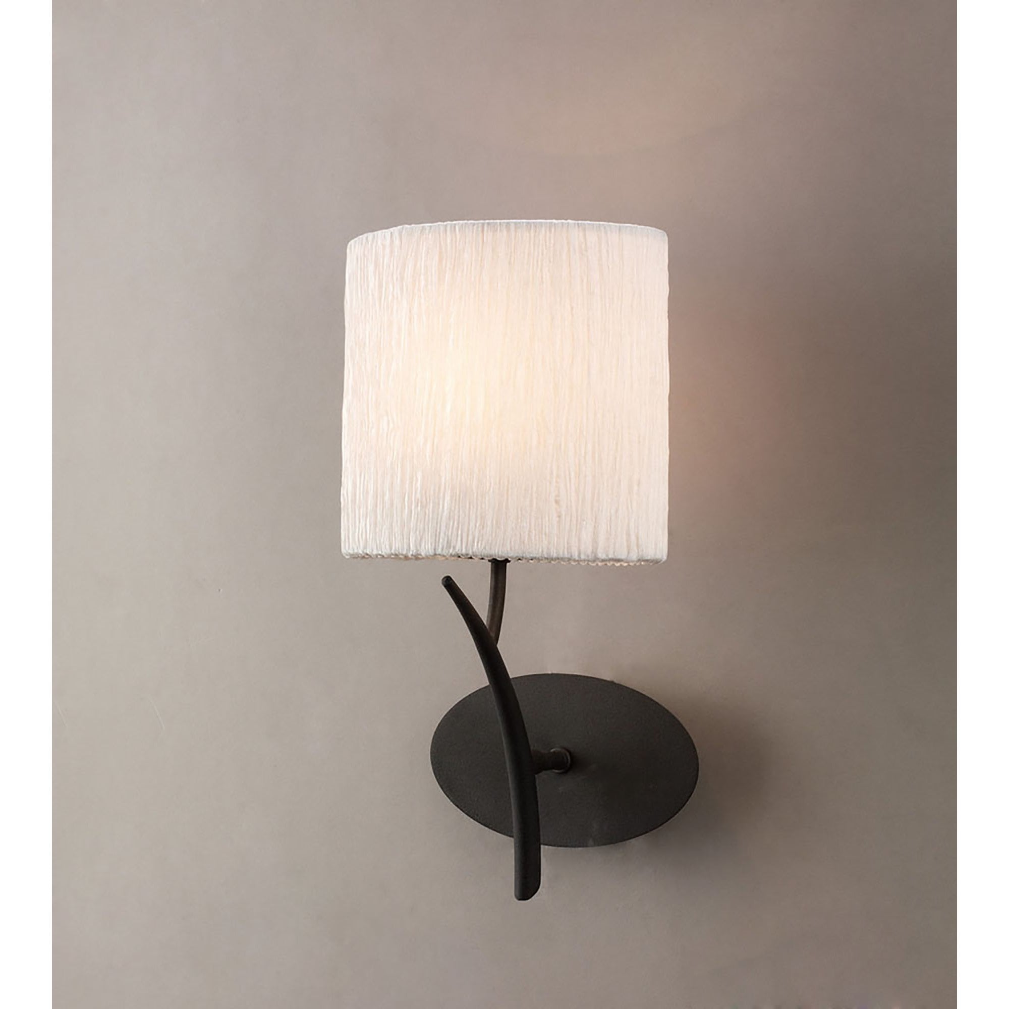 M1154/S Eve 1 Lt Anthracite Switched Wall Lamp With Ivory Shade
