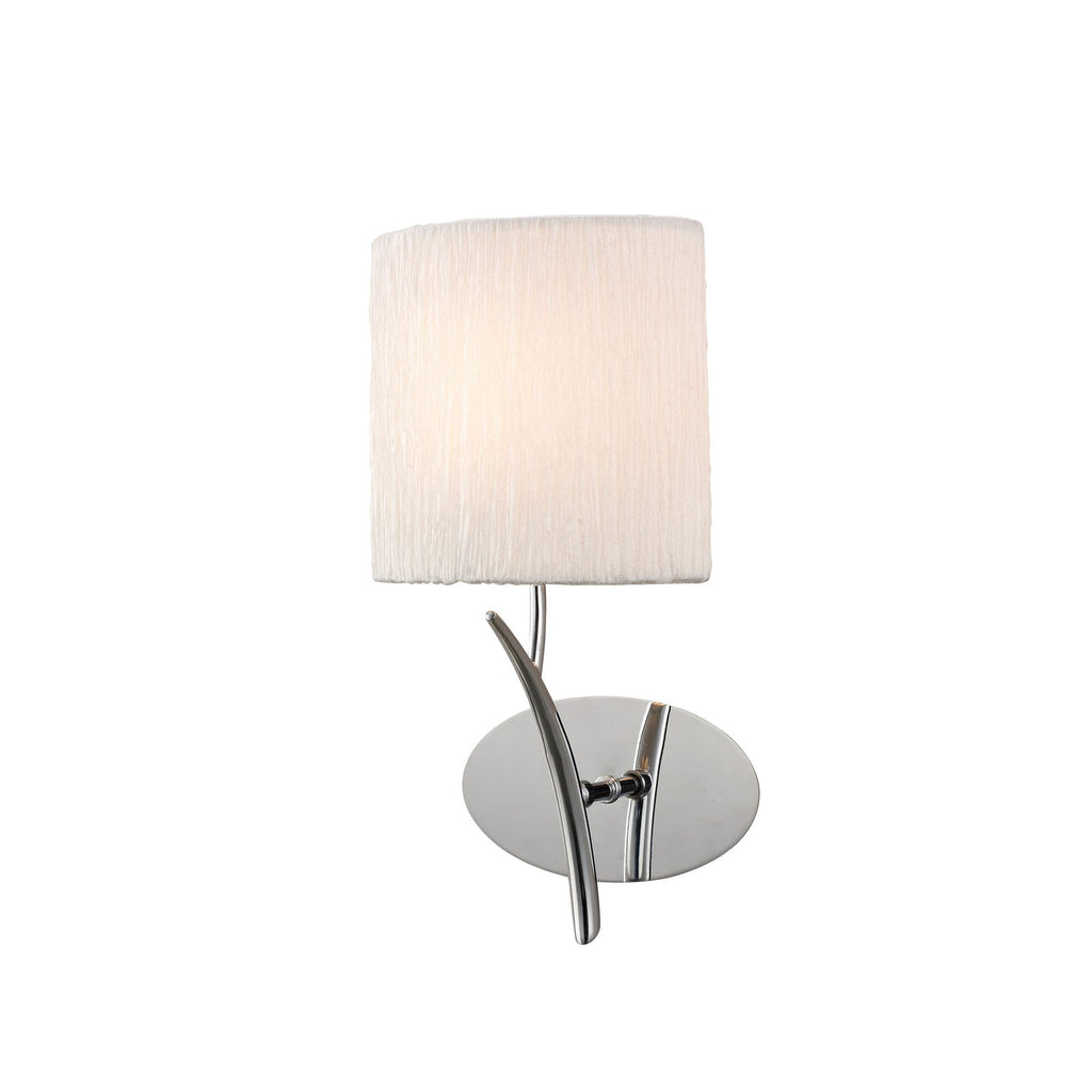 M1134/S Eve 1 Lt Chrome Switched Wall Lamp With Ivory Shade