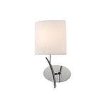 M1134/S Eve 1 Lt Chrome Switched Wall Lamp With Ivory Shade