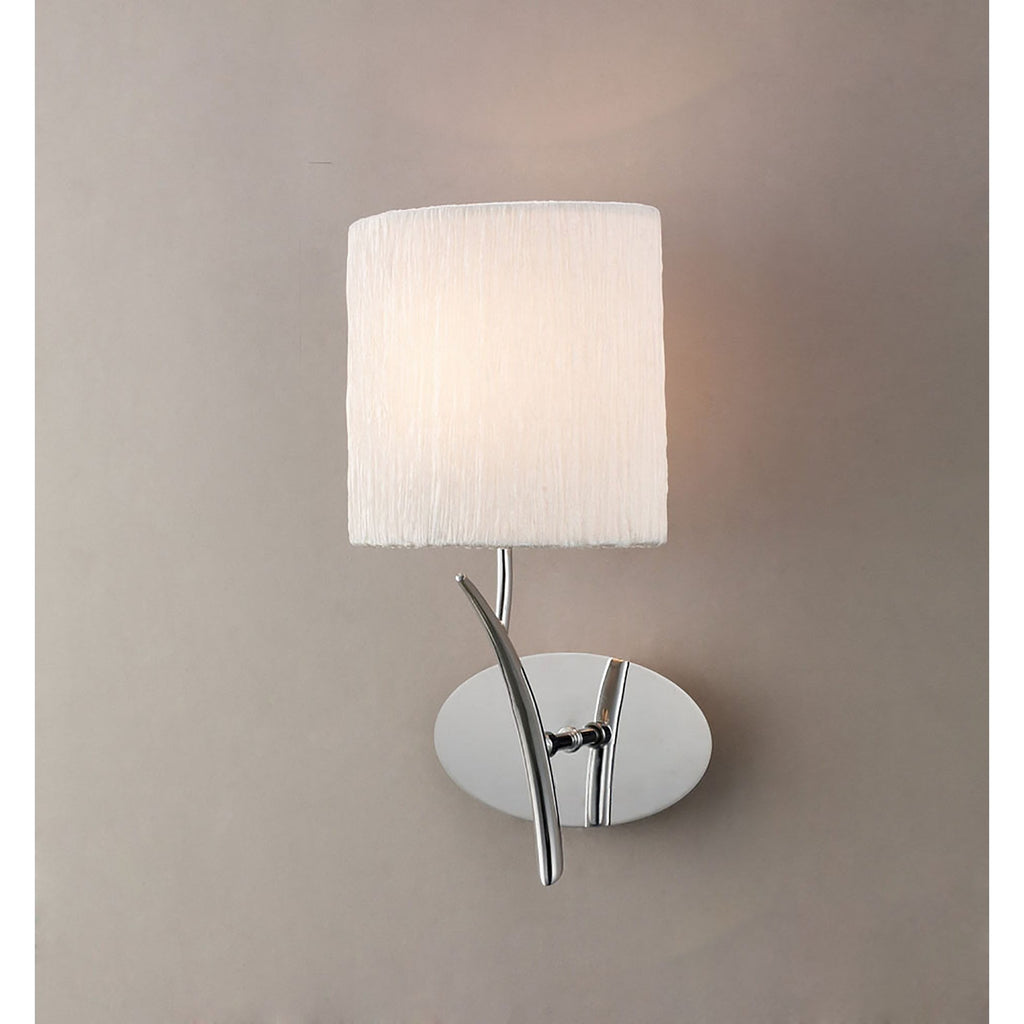 M1134/S Eve 1 Lt Chrome Switched Wall Lamp With Ivory Shade