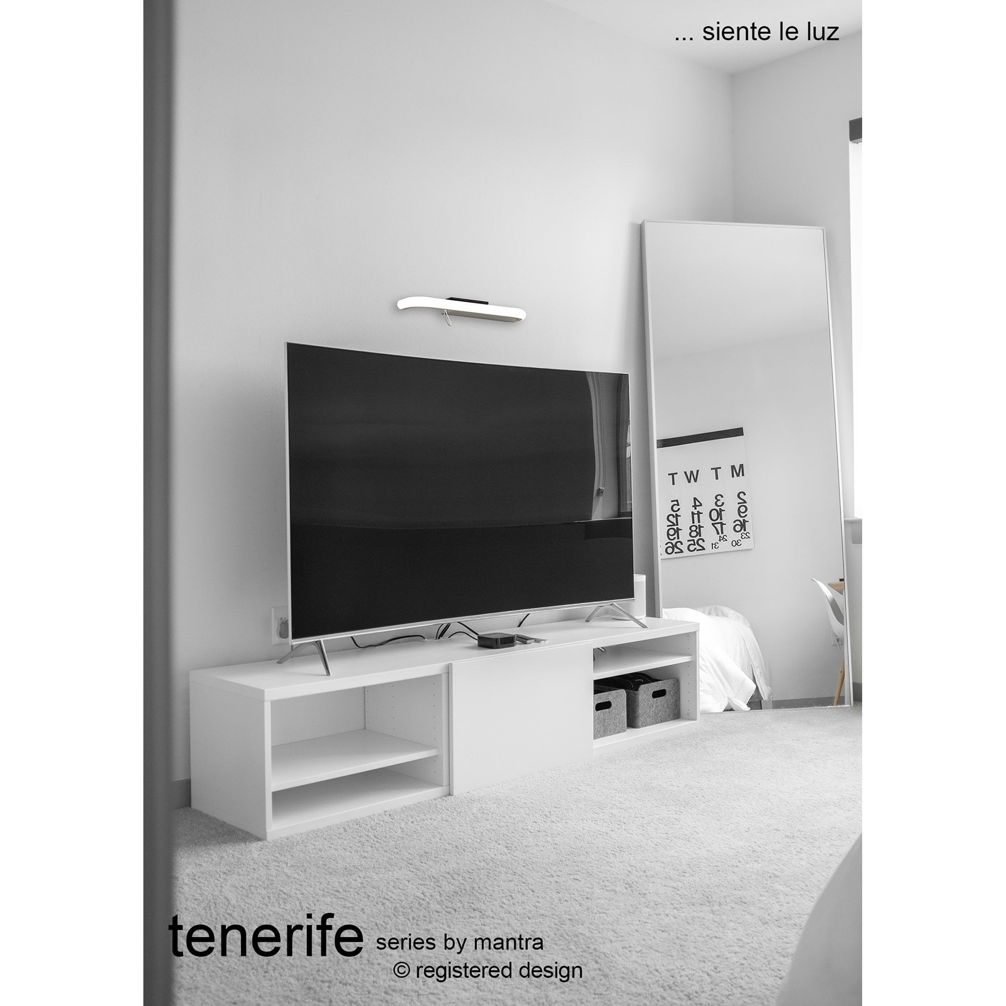 Tenerife Modern LED Shelf Wall Light In White Finish With USB Port M6870