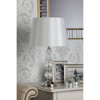 Bradshaw Ribbed Glass Table Lamp In Polished Nickel Finish With Shade LA3756202-Q