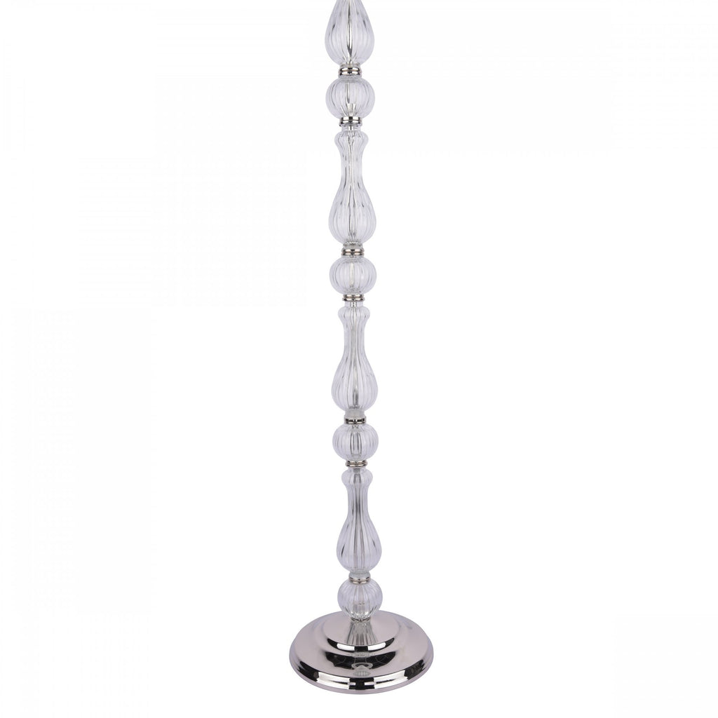 Bradshaw Ribbed Glass Floor Lamp In Polished Nickel With Shade LA3756203-Q