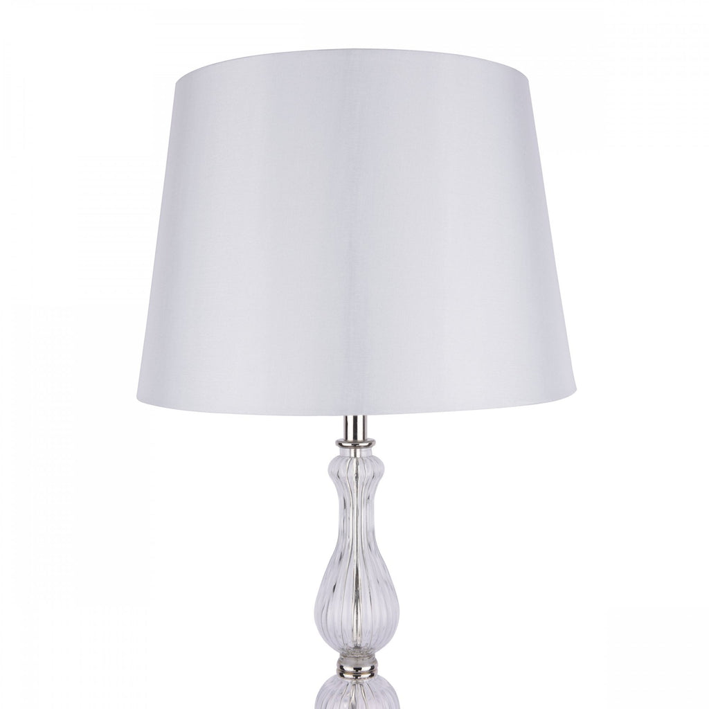 Bradshaw Ribbed Glass Floor Lamp In Polished Nickel With Shade LA3756203-Q