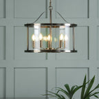 Harrington Classic 5 Light Ceiling Lantern In Antique Brass Finish With Glass LA3756204-Q