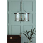 Harrington Classic 5 Light Ceiling Lantern In Antique Brass Finish With Glass LA3756204-Q