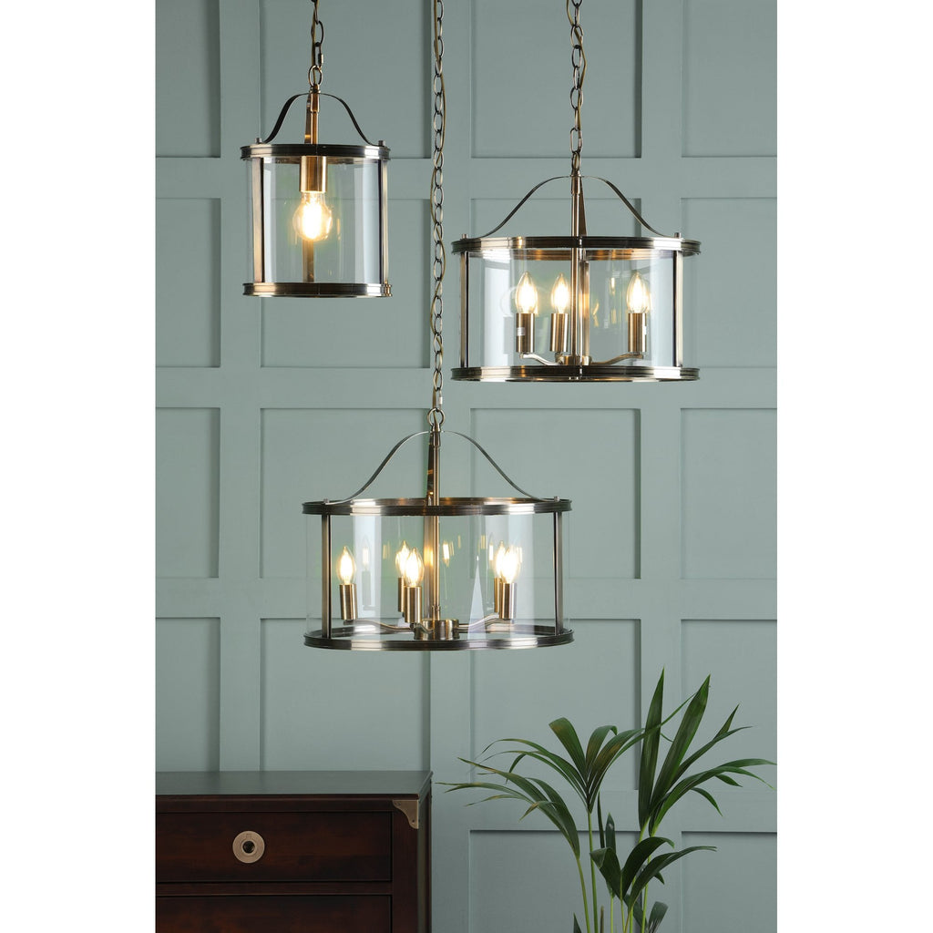 Harrington Classic 5 Light Ceiling Lantern In Antique Brass Finish With Glass LA3756204-Q