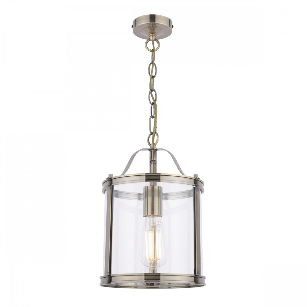 Harrington Classic Single Ceiling Lantern In Antique Brass Finish With Glass LA3756217-Q