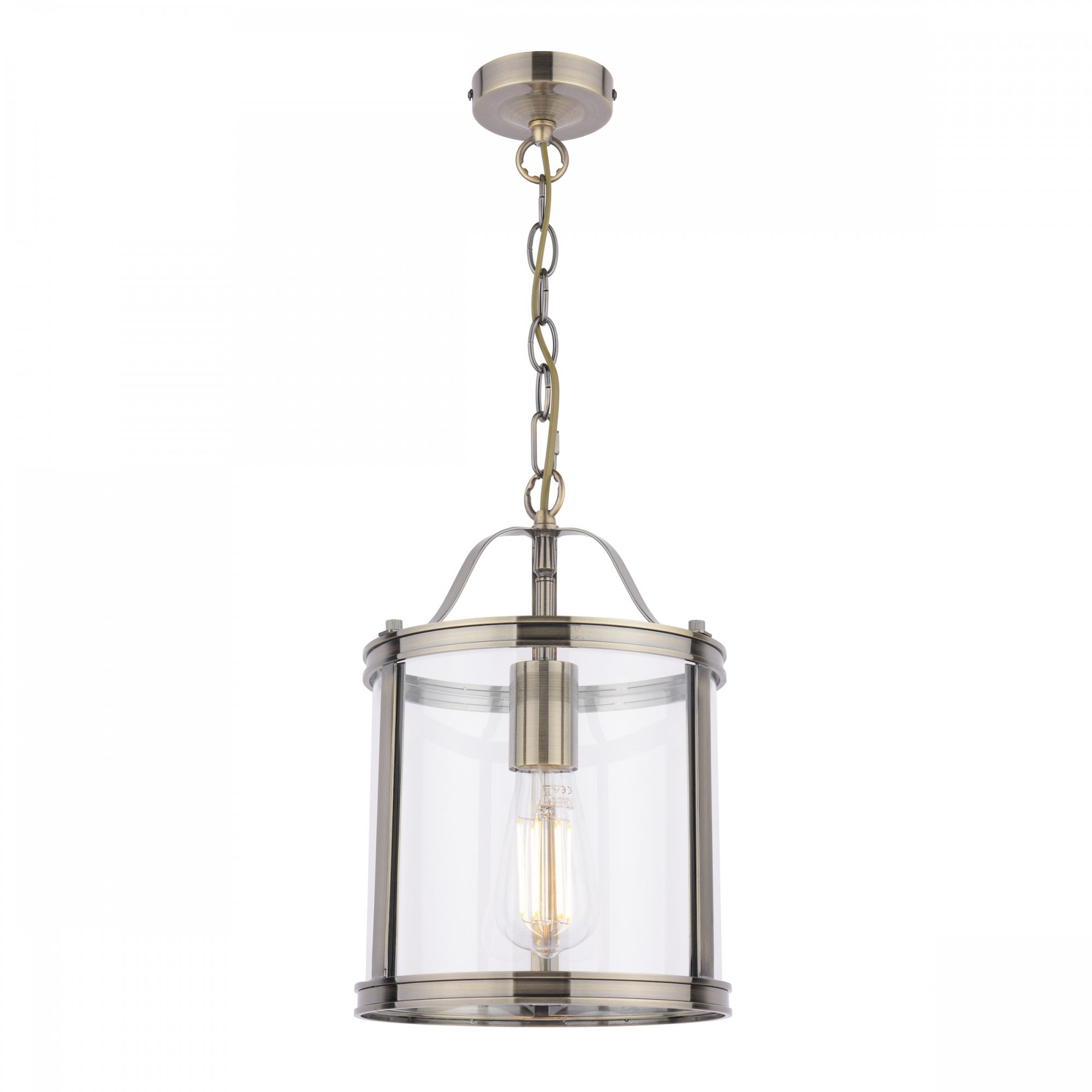 Harrington Classic Single Ceiling Lantern In Antique Brass Finish With Glass LA3756217-Q