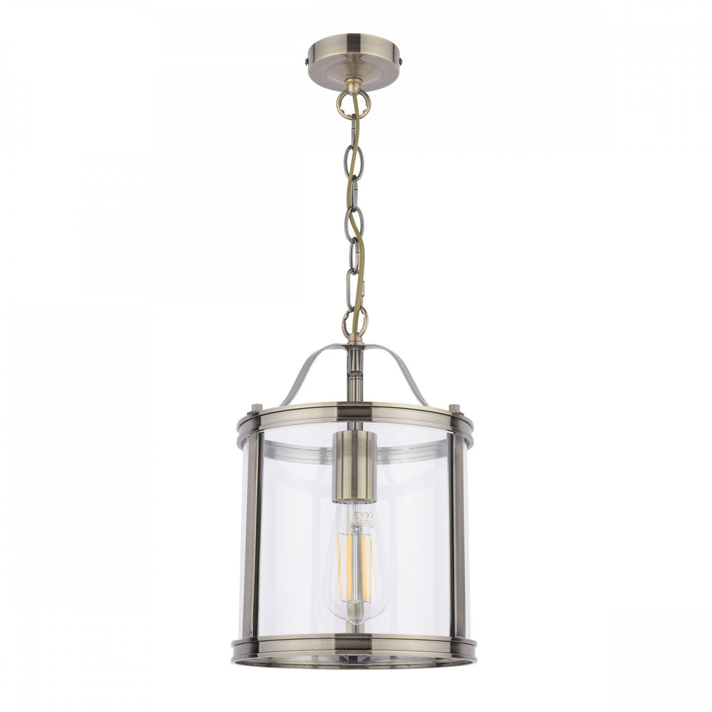 Harrington Classic Single Ceiling Lantern In Antique Brass Finish With Glass LA3756217-Q