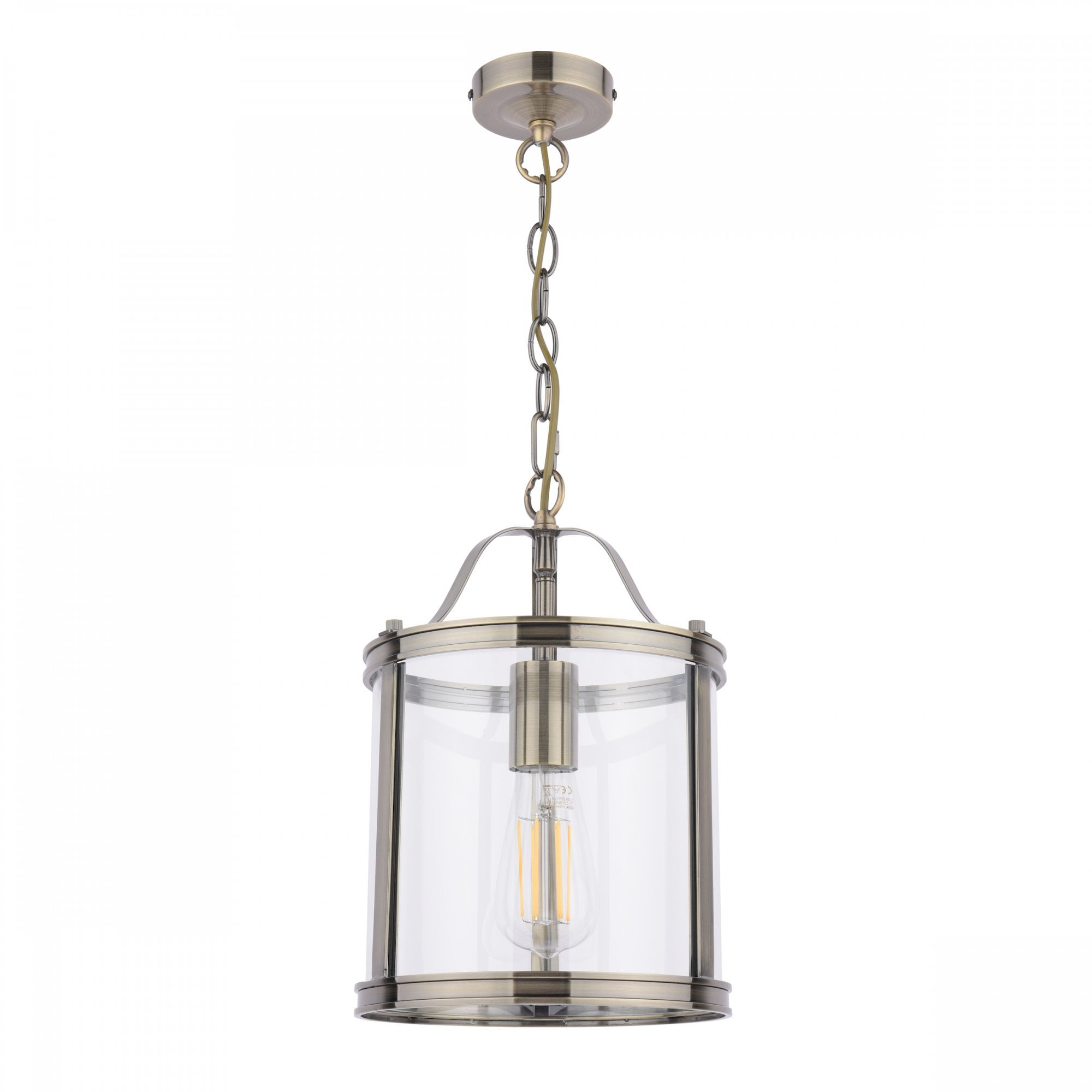Harrington Classic Single Ceiling Lantern In Antique Brass Finish With Glass LA3756217-Q