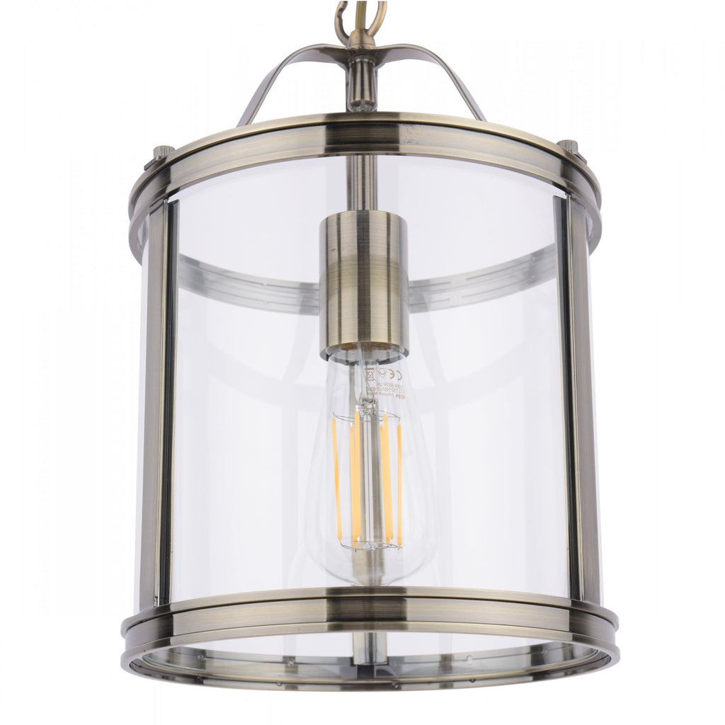 Harrington Classic Single Ceiling Lantern In Antique Brass Finish With Glass LA3756217-Q