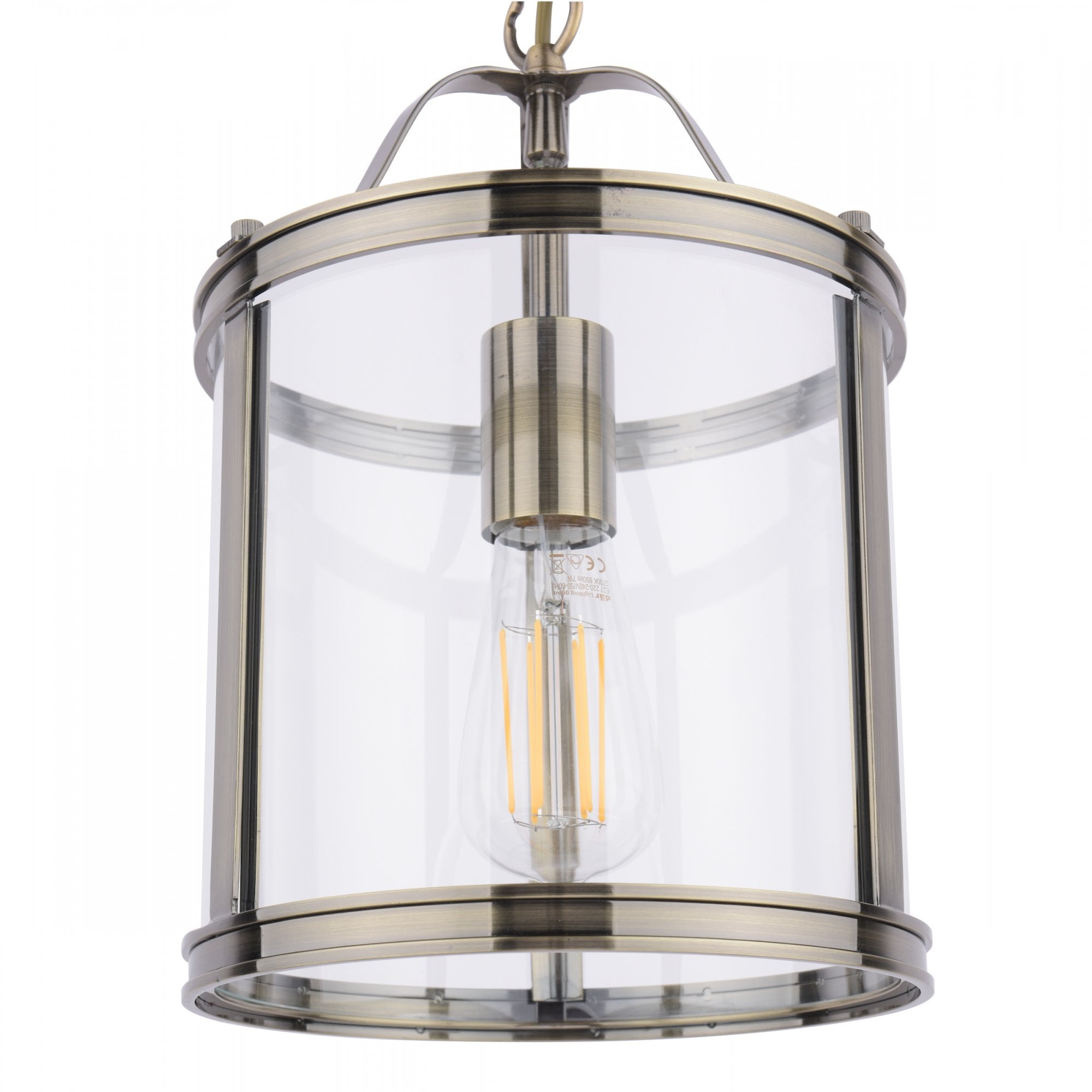 Harrington Classic Single Ceiling Lantern In Antique Brass Finish With Glass LA3756217-Q