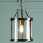 Harrington Classic Single Ceiling Lantern In Antique Brass Finish With Glass LA3756217-Q