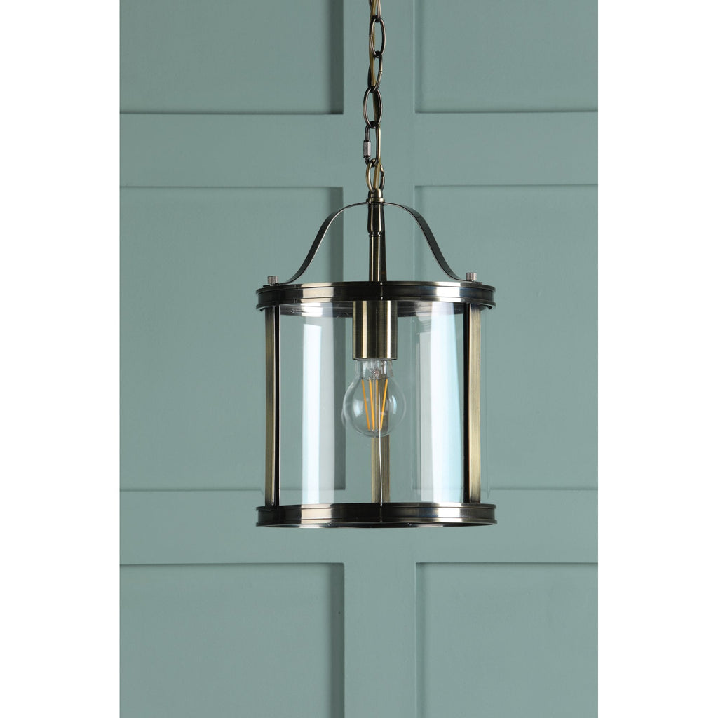 Harrington Classic Single Ceiling Lantern In Antique Brass Finish With Glass LA3756217-Q