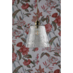 Callaghan Classic Grand Pendant In Antique Brass Finish With Ribbed Glass Shade LA3756205-Q