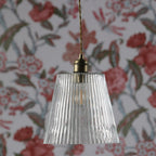 Callaghan Classic Grand Pendant In Antique Brass Finish With Ribbed Glass Shade LA3756205-Q