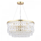 Rhosill 4 Light Ceiling Chandelier With Faceted Glass In Antique Brass Finish LA3756207-Q