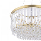Rhosill 4 Light Ceiling Chandelier With Faceted Glass In Antique Brass Finish LA3756207-Q