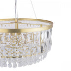 Rhosill 4 Light Ceiling Chandelier With Faceted Glass In Antique Brass Finish LA3756207-Q