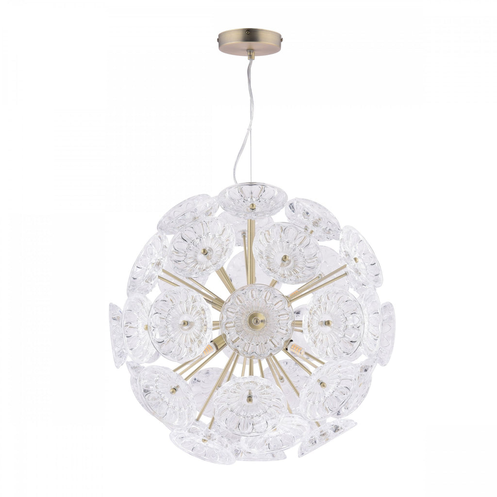 Elwick Modern 6 Light Ceiling Pendant In Antique Brass Finish LA3756208-Q